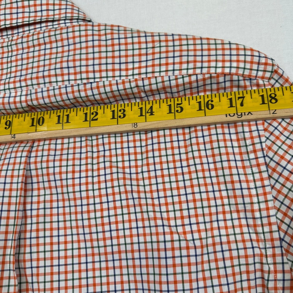 Ralph Lauren Plaid Button Down Shirt Men's M Orange Green Cotton - Picture 8 of 10